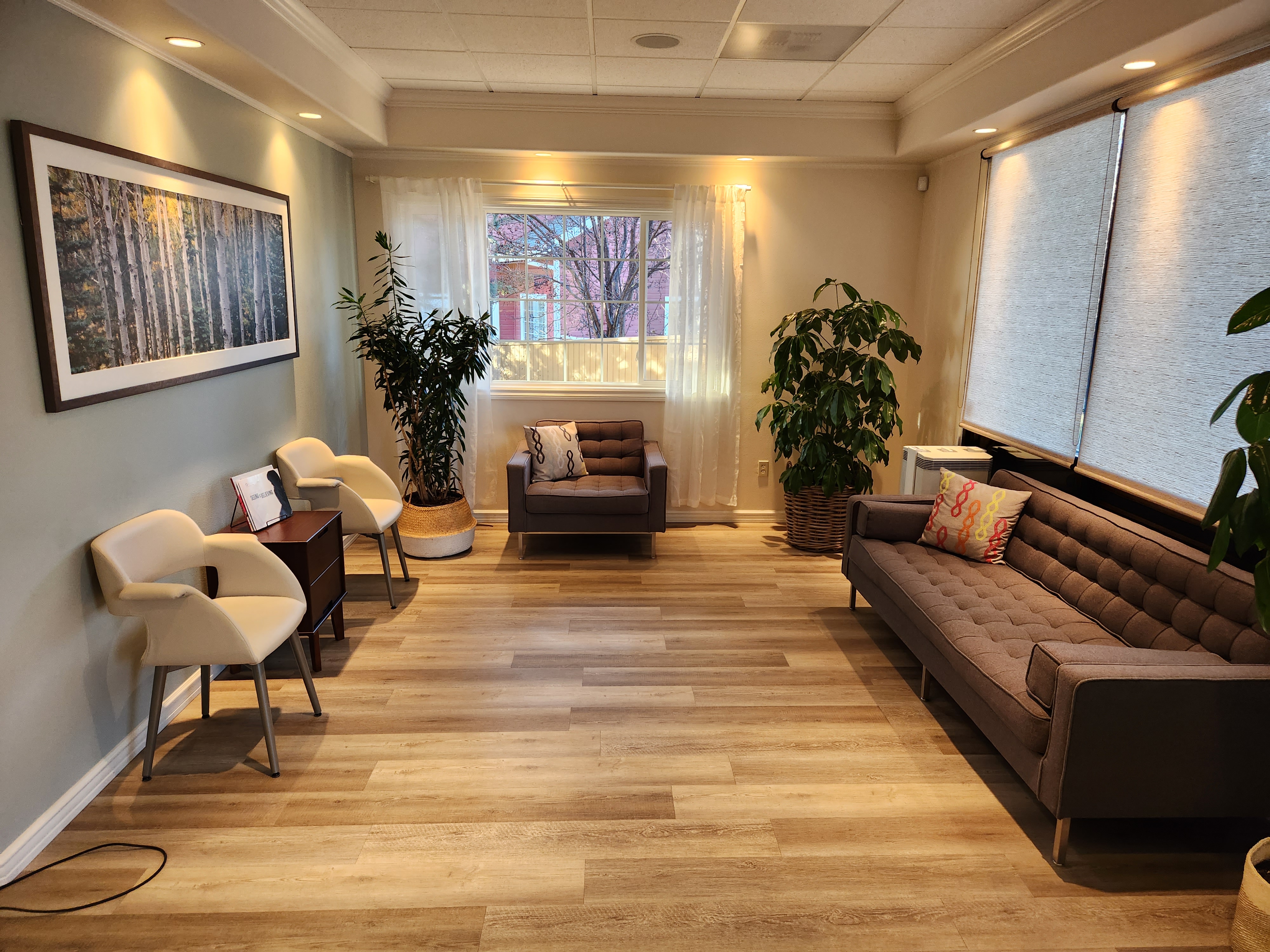 Clean office interior with bright natural light